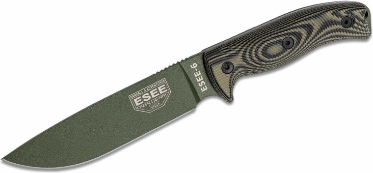 ESEE 6 OD Green/Black – cuțit outdoor universal 16,5 cm cu teacă
