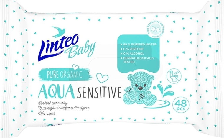 Linteo baby aqua sensitive șervețele umede pentru copii 48 buc