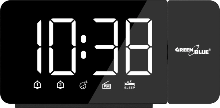Radio ceas digital cu afișaj LED și FM GreenBlue