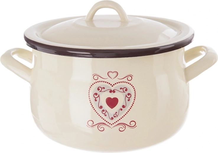 Oală emailată cu capac Tonca 16 cm, 2,3 l