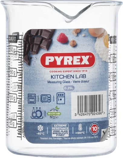 Cană gradată din sticlă PYREX 0,25 l