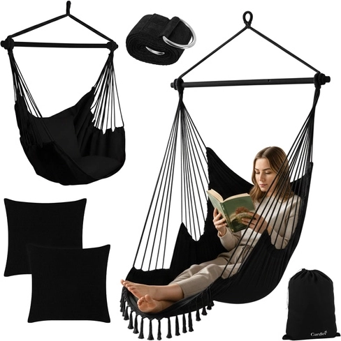 Scaun hamac suspendat 210 cm negru Gardlov
