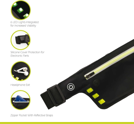 Wheel-Bee borsetă de alergare Night Runner cu iluminare LED