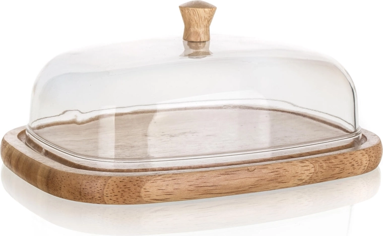 Untier cu tavă din lemn și capac acrilic BRILLANTE 17,4 × 12,4 × 6,2 cm