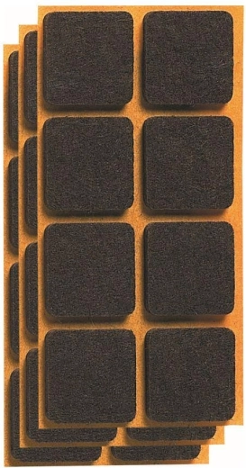 Tampoane autoadezive din fetru pentru mobilier 20 × 20 mm, maro (24 buc.)