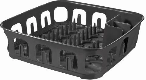 Scurgător pătrat pentru vase 39 × 39 × 10 cm, plastic gri închis