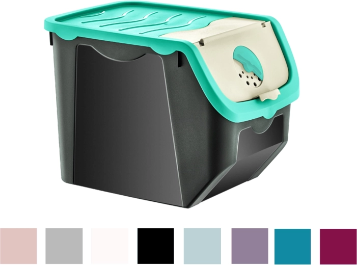 Cutie de depozitare din plastic pentru legume 12 l cu ventilație reglabilă