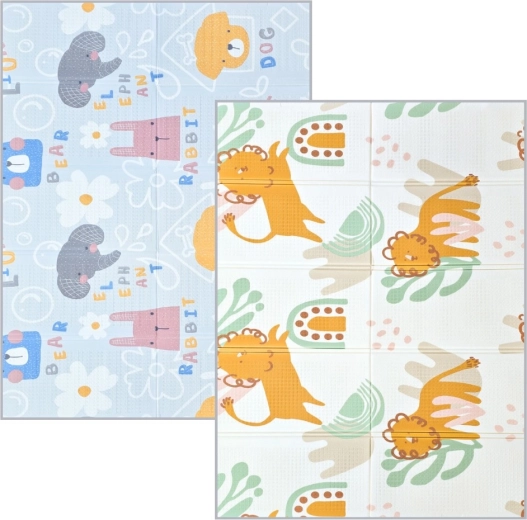 NANNA saltea pliabilă reversibilă pentru joacă 200 × 150 cm animăluțe