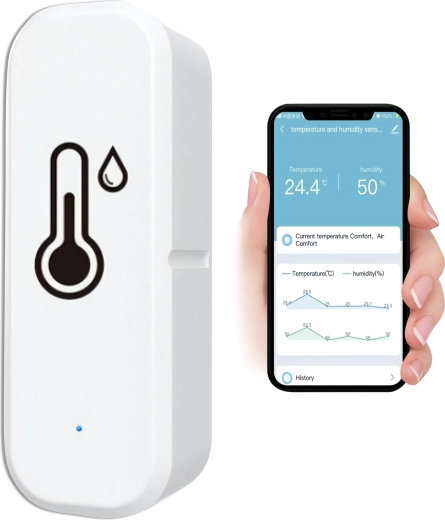 Termometru și higrometru WiFi inteligent Tuya Smart (Alexa și Google Assistant) - 1 bucată