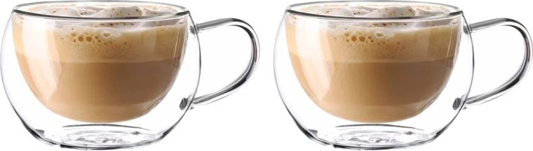 Andrea set 2 căni termice cu pereți dubli 300 ml