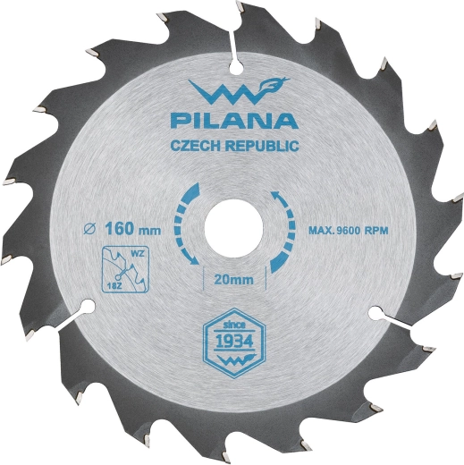Disc de ferăstrău PILANA 160 mm, 18 dinți, WZ, SK