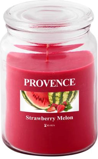 Lumânare parfumată în pahar PROVENCE căpșună și pepene 95 de ore