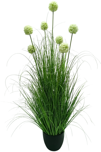 Usturoi ornamental artificial în ghiveci, alb, 125 cm
