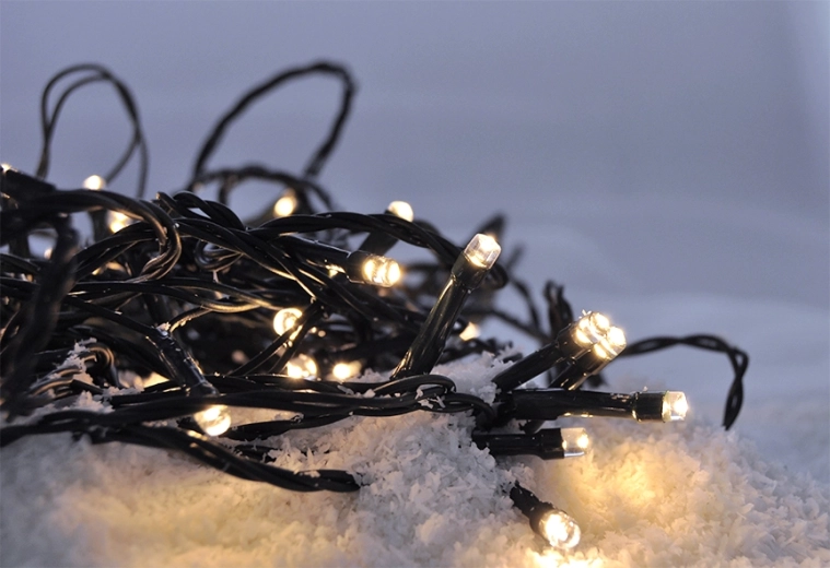 Solight ghirlandă LED de Crăciun pentru exterior, 200 LED-uri, 10 m, alb cald