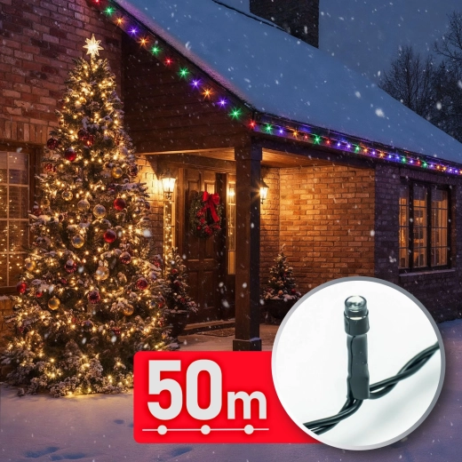 Ghirlandă luminoasă LED multicoloră, 50 m, 1000 LED-uri