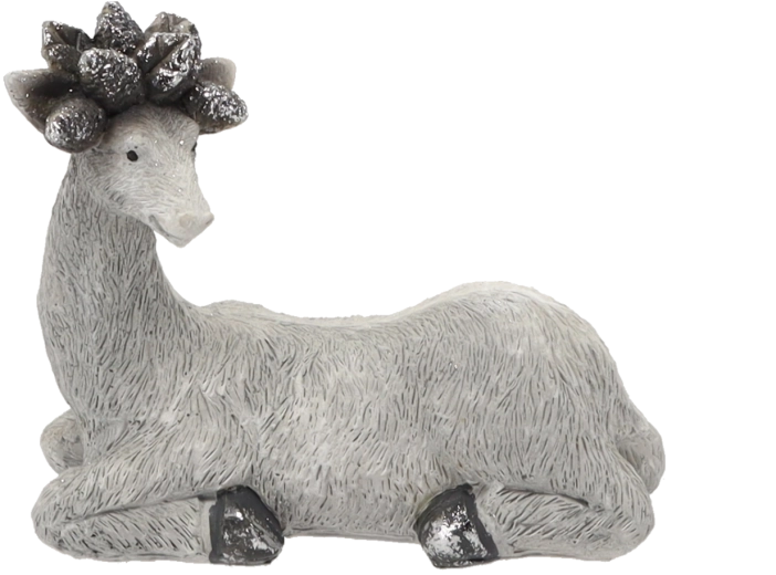 Figurină gri ren culcat 17,5 × 8,5 × 15 cm