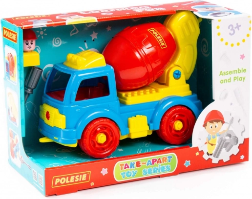 Betonieră demontabilă cu unelte și figurină, 29 piese