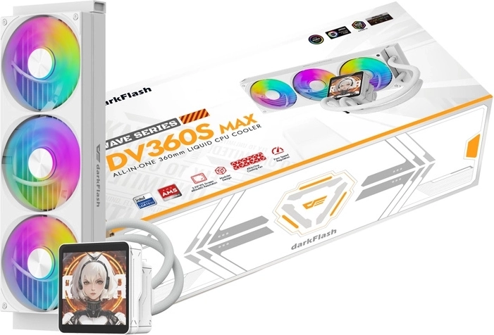 DarkFlash DV360S Max răcitor lichid pentru procesor 360 mm alb, cu ecran LCD