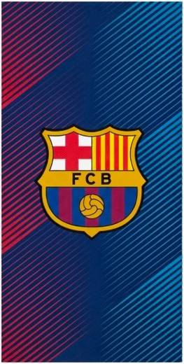 Prosop de baie din bumbac FC Barcelona cu dungi