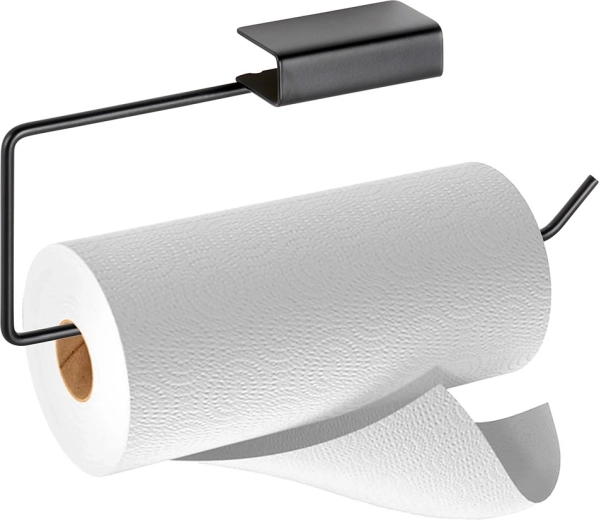 Suport metalic pentru prosoape de hârtie, negru 30 × 4,5 × 13 cm