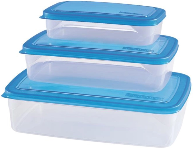 Heidrun caserole din plastic pentru alimente, 3 bucăți, mix de culori