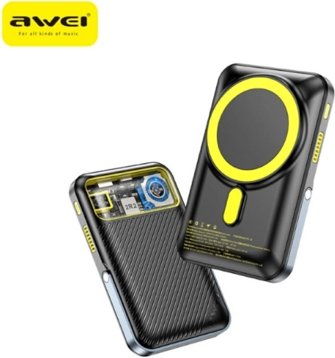 Awei powerbank magnetic wireless MagSafe 10000 mAh negru