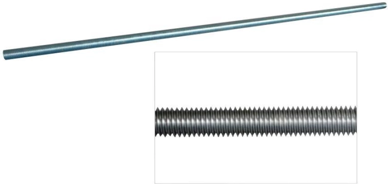 Bară filetata M24 zincată 1 m DIN 975 – clasa de rezistență 4.8