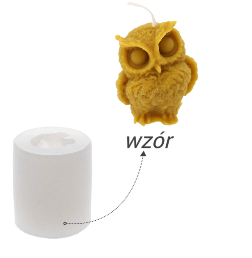 Formă din silicon pentru lumânări cu motiv bufniță