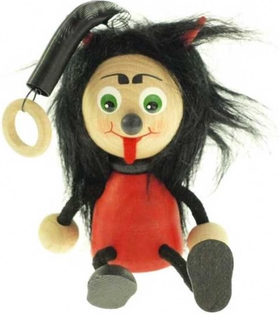 Drăcușor pe arc – figurină suspendată din lemn