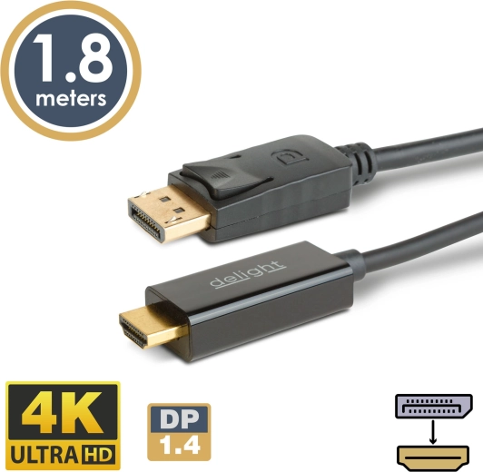 Cablu DisplayPort la HDMI 4K, 1,8 m