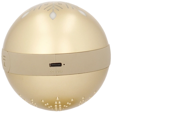 Ornament de Crăciun pentru brad cu difuzor Bluetooth, auriu 8,5 × 8,5 × 9,5 cm - 1 bucată