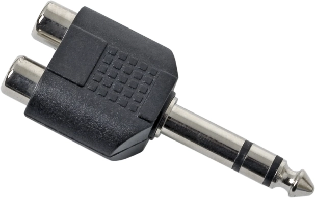 Adaptor Y, 2× mufă RCA la mufă Jack de 6,3 mm