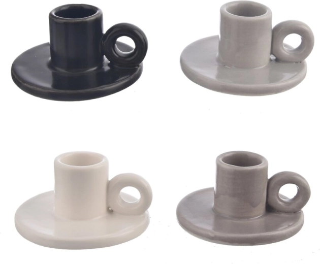 Sfeșnic din porțelan cu toartă decorativă (4 variante)