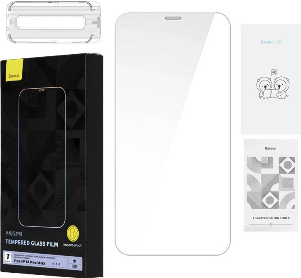 Sticlă securizată Baseus 0,4 mm pentru iPhone 12 Pro Max cu set de curățare