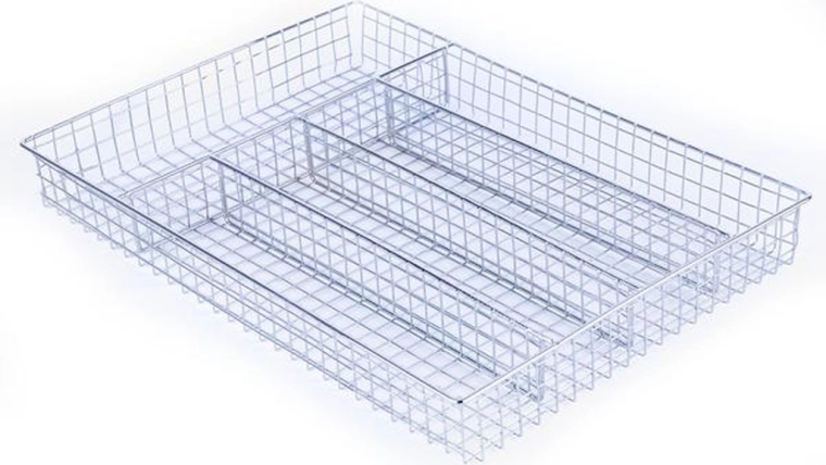 Tacâmier din sârmă cu 5 compartimente, metal cromat 25,8 × 36,5 × 4,4 cm