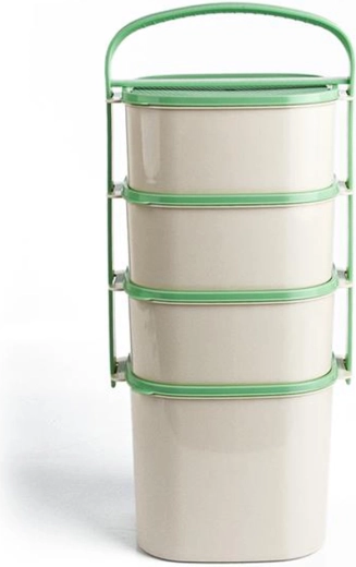 Recipient alimentar din plastic TORO 3x 1,2 l + 1x 2 l, capace în culori mixte