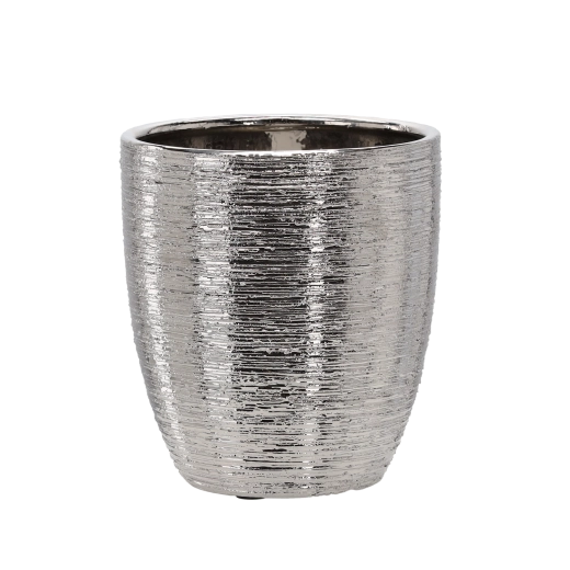 Ghiveci ceramic pentru flori 25 × 25 × 25 cm argintiu