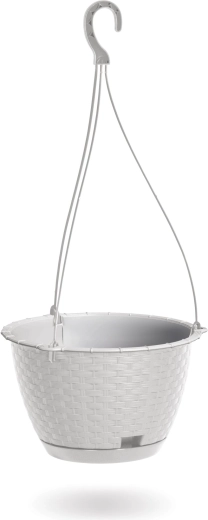 Ghiveci suspendat Ratolla Round W 21,5 cm alb