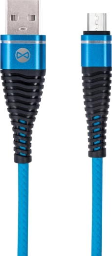 Cablu de date micro USB Forever Shark Blue 1 m, 2 A, albastru