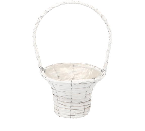 Coș împletit alb – mască pentru ghiveci 26 × 46 cm