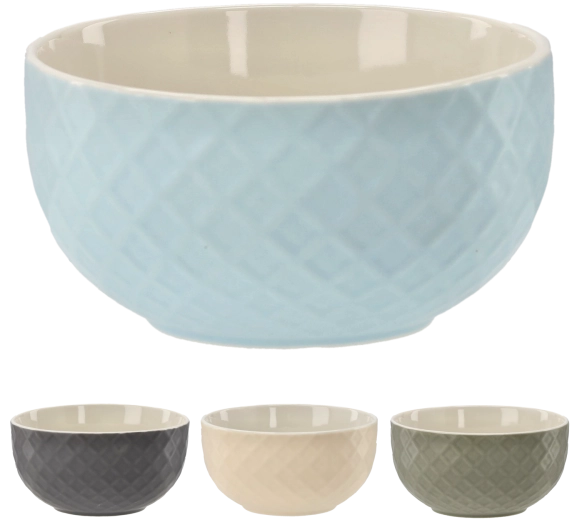 Bol din porțelan Karo 550 ml, set 4 bucăți