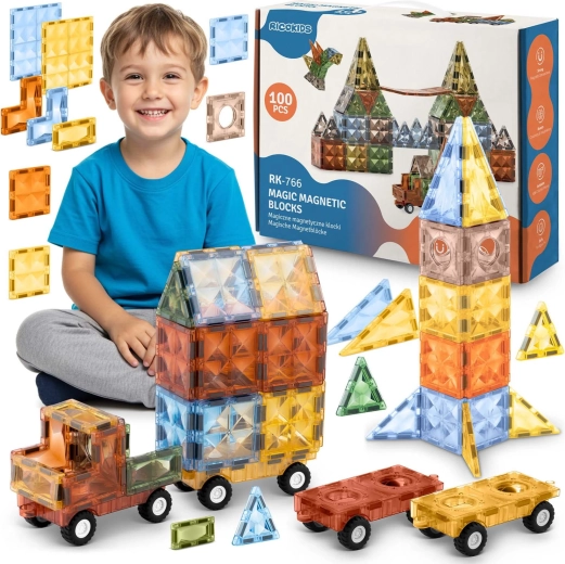 Set de construcție magnetic Ricokids XXL 100 piese