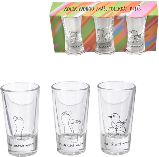 Pahare de shot „Trei picioare” 25 ml, 3 buc.
