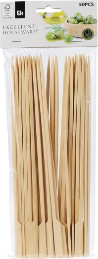 Bețe de frigărui din bambus cu mâner 25 cm (50 buc)