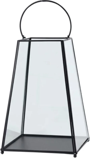 Felinar minimalist din metal, conic, 21 × 21 × 31,5 cm