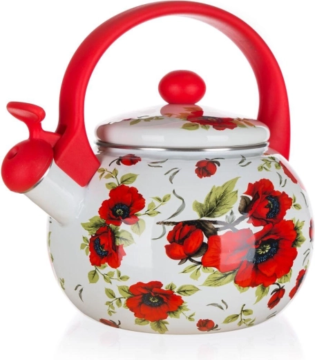 Ceainic emailat cu fluier Poppy 2,2 l
