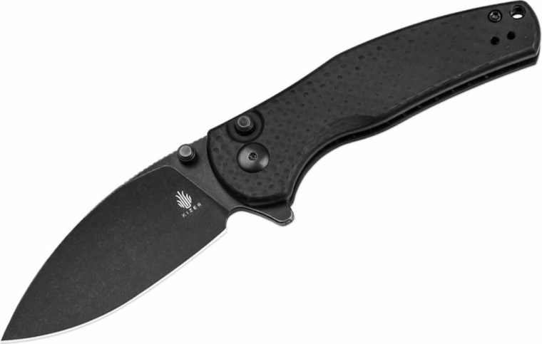 Kizer Mini Grouper cuțit de buzunar 8 cm, Black Stonewash, G10 negru