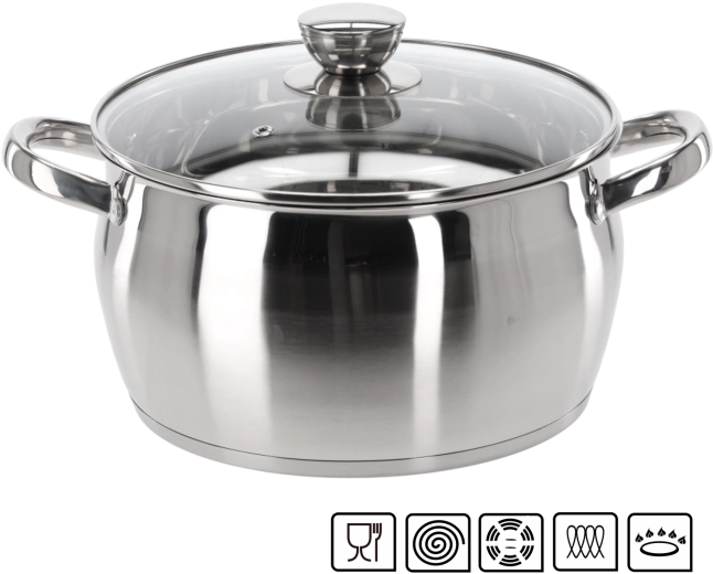 Oală din inox cu capac Belly 5 l 24 cm