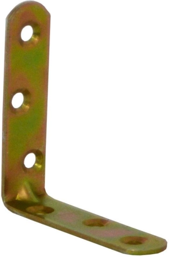 Colțar de montaj cu nervură 70 × 18 × 2 mm, zinc galben (15 buc.)