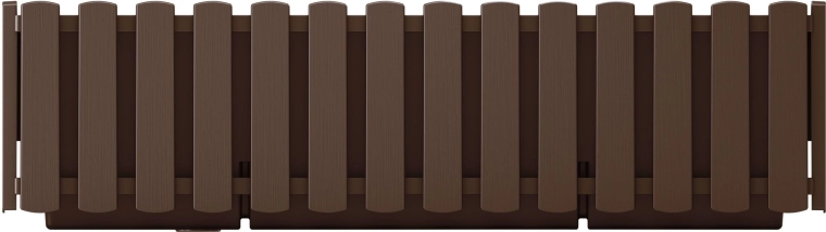 Jardinieră pentru balustradă cu design de șipci 58 cm – maro